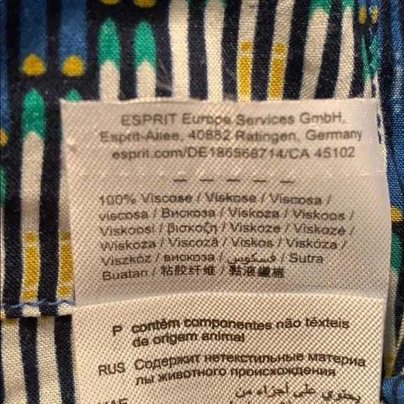 Esprit Geometric Print Blouse Top Size 6 - Picture 14 of 14